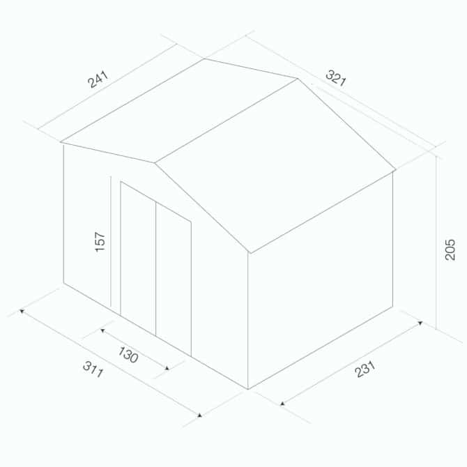 Caseta Metálica Gardiun Bristol 7,74 m² Exterior 241x321x205 cm Acero Galvanizado Verde - Imagen 5