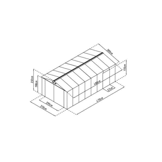 Garagem Metálica Gardiun Kent 18,20 m² Exterior 480x380x232 cm Verde - Image 4