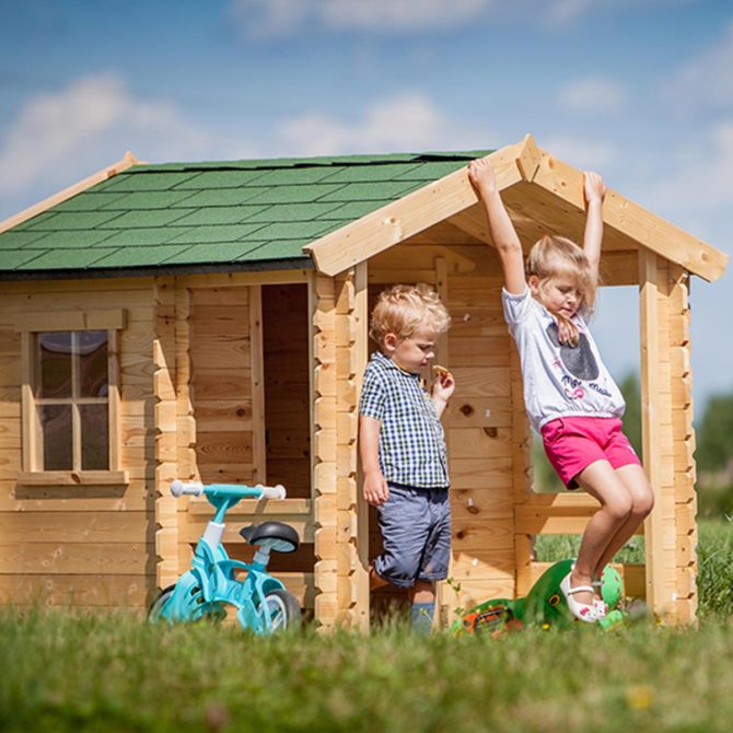 Casita Infantil de Madera Outdoor Toys Peter 2,64 m² de con Porche 146x181x145 cm - Imagen 3