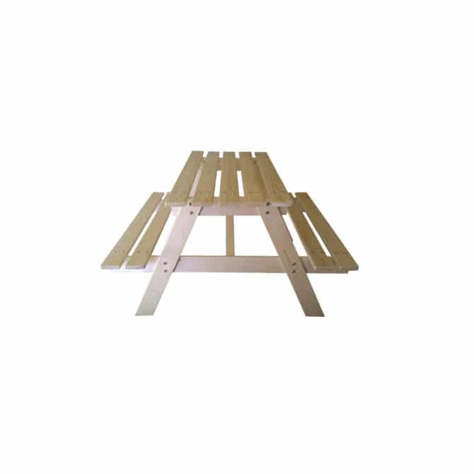 Mesa de Picnic Infantil en Madera Maciza Pumba Outdoor Toys 70x90x50 cm Mesa de Jardín Infantil | Madera de Pino Tratada en Autoclave | Dos Bancos para 4 Niños - Imagen 3