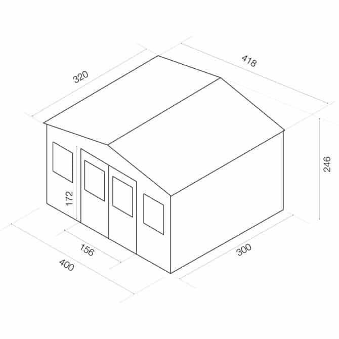 Garagem de madeira 320x418x188/246 cm (13,24 m²) Vladimir - Image 4