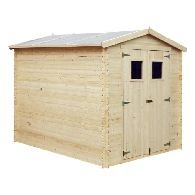 Caseta de Madera Machihembrada Gardiun Alexander II - 5,52 m² Exterior 256x216x218 cm Cubierta Asfáltica