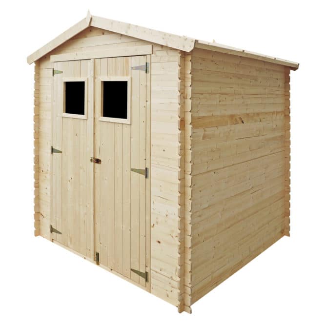 Caseta de Madera Machihembrada Gardiun Alexander I - 3,65 m² Exterior 186x196x183/218 cm Cubierta Asfaltica