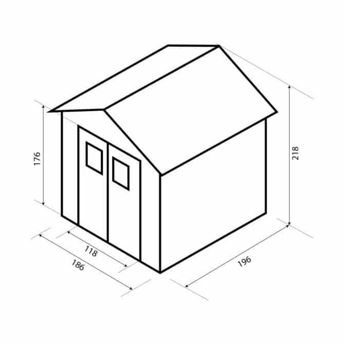 Caseta de Madera Machihembrada Gardiun Alexander I - 3,65 m² Exterior 186x196x183/218 cm Cubierta Asfaltica - Imagen 4