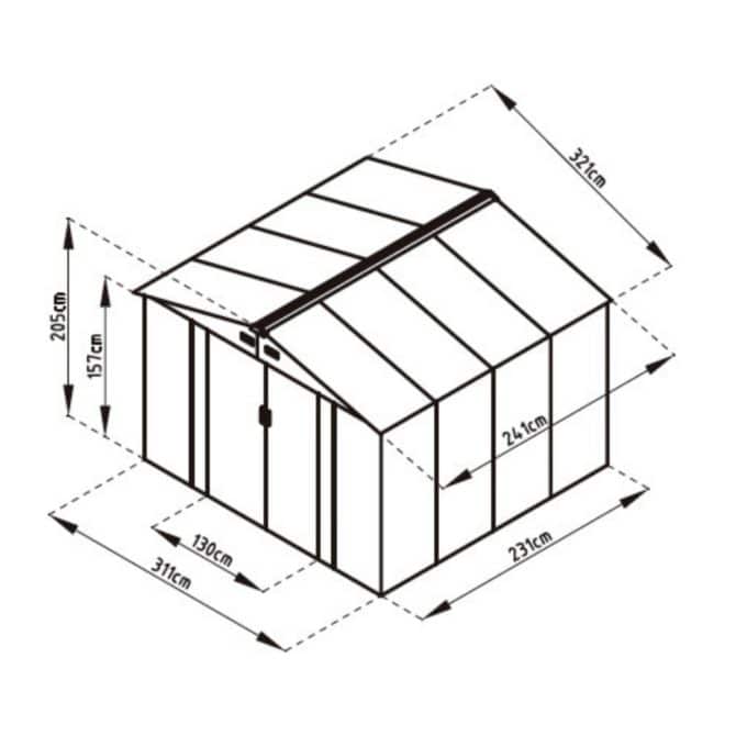 Caseta Metálica Gardiun Bristol 7,74 m² Exterior 321x241x205 cm Acero Galvanizado Gris Antracita - Imagen 5