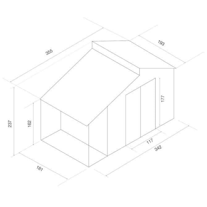 Abrigo de jardim em metal com alpendre 193x355x237 cm (6,85 m²) Marlow cinzento - Image 4