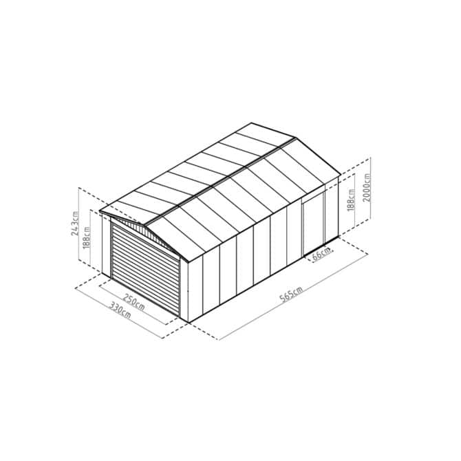 Garage Gardiun Essex Metal 19,5 m² Exterior 576x338x243 cm antracite cinza - Image 4