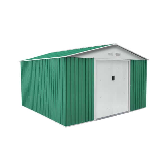 Caseta Metálica Gardiun Coventry 9,66 m² Exterior 321x301x205 cm Acero Galvanizado Verde