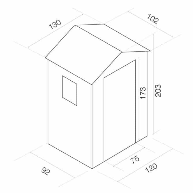 Caseta de Resina Gardiun Mara - 1,34 m² Exterior 102x132x203 cm Antracita/Blanco - Imagen 3