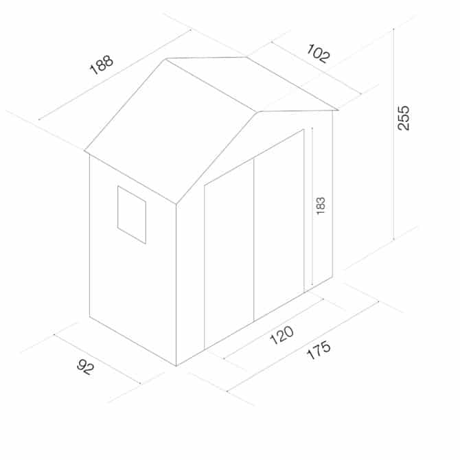 Caseta de Resina Gardiun Arabela 1,92 m² Exterior 102x188x225 cm Antracita/Blanco - Imagen 3