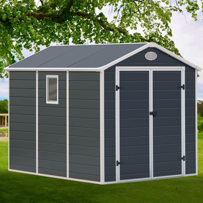 Cabine de resina Gardiun Fiorella 5,23 m² Exterior 278x18x225 cm Antracite/White - Image 2