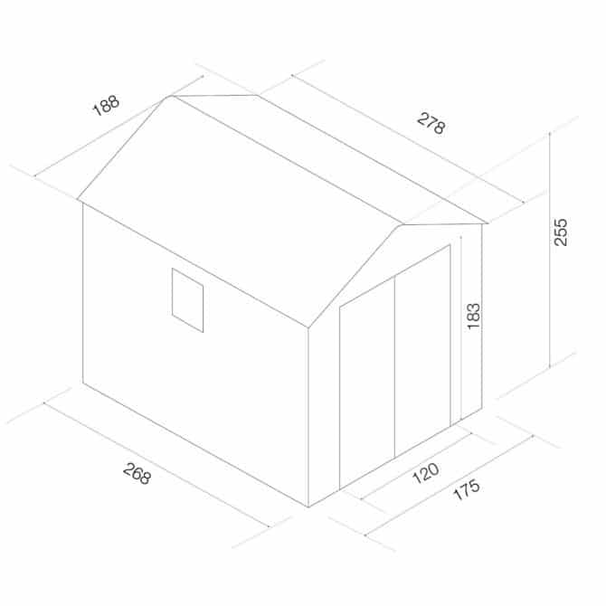 Cabine de resina Gardiun Fiorella 5,23 m² Exterior 278x18x225 cm Antracite/White - Image 3