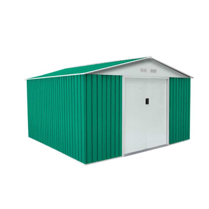 Caseta Metálica Gardiun Bedford 11,59 m² Exterior 361x321x205 cm Acero Galvanizado Verde