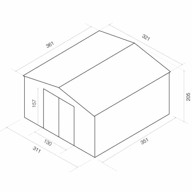 Caseta Metálica Gardiun Bedford 11,59 m² Exterior 361x321x205 cm Acero Galvanizado Verde - Imagen 4