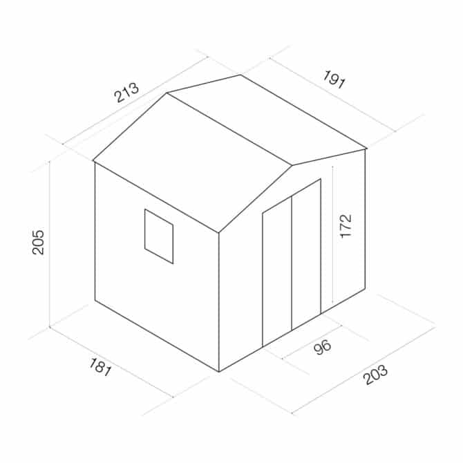 Caseta Metálica Gardiun Darlington 4,07 m² Exterior 191x213x205 cm Acero Galvanizado Gris Antracita - Imagen 3