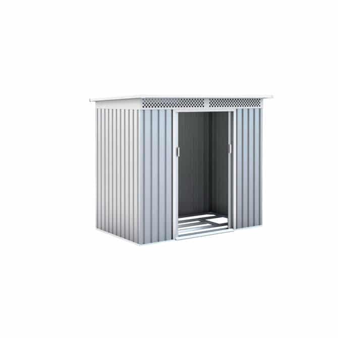 Caseta Metálica Gardiun Kingston 3 m² Exterior 142x213x184 cm Acero Galvanizado Silver/Blanco