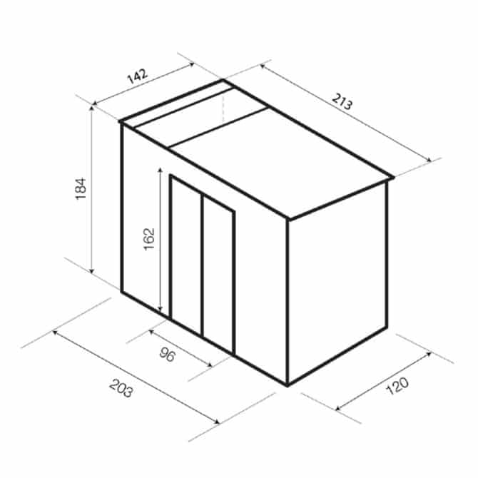 Caseta Metálica Gardiun Kingston 3 m² Exterior 142x213x184 cm Acero Galvanizado Silver/Blanco - Imagen 4