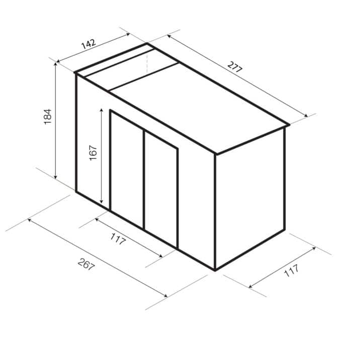 Caseta Metálica Gardiun Rutland 3,93 m² Exterior 142x277x184 cm Acero Galvanizado Silver/Blanco - Imagen 4