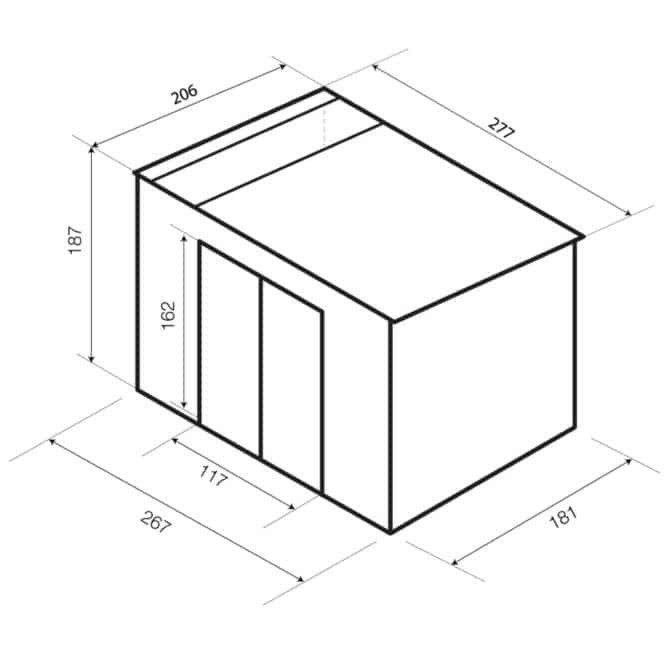 Caseta Metálica Gardiun London 5,71 m² Exterior 206x277x187 cm Acero Galvanizado Silver/Blanco - Imagen 4