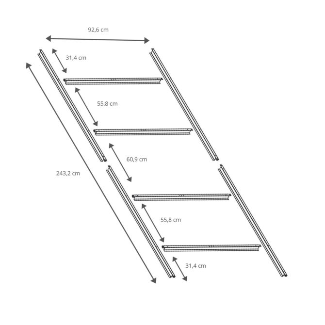 Pre-Instalación de Suelo para Casetas Metálicas Gardiun Estructura de 4,72 m² 251x171 cm en Acero Galvanizado - Imagen 4