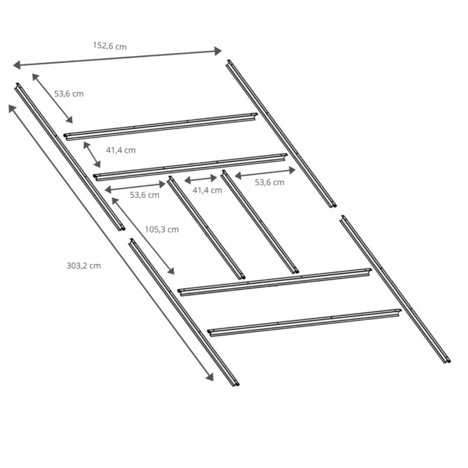 Pre-Instalación de Suelo para Casetas Metálicas Gardiun Estructura de 7,74 m² 311x231 cm en Acero Galvanizado - Imagen 4