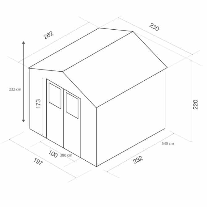 Caseta de Resina Gardiun Tuscany Evo 240 6 m² 230x262x220 cm Blanco/Beige - Imagen 3