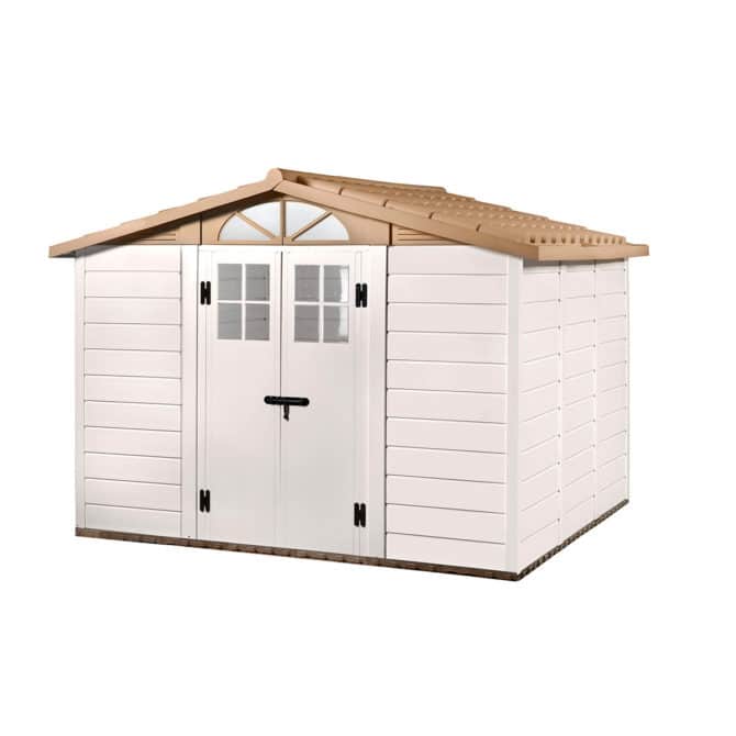 Caseta de Resina Gardiun Tuscany Evo 280 8 m² 261x309x225 cm Blanco/Beige