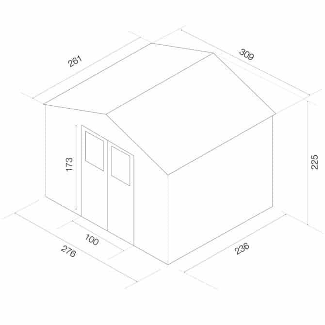 Caseta de Resina Gardiun Tuscany Evo 280 8 m² 261x309x225 cm Blanco/Beige - Imagen 5