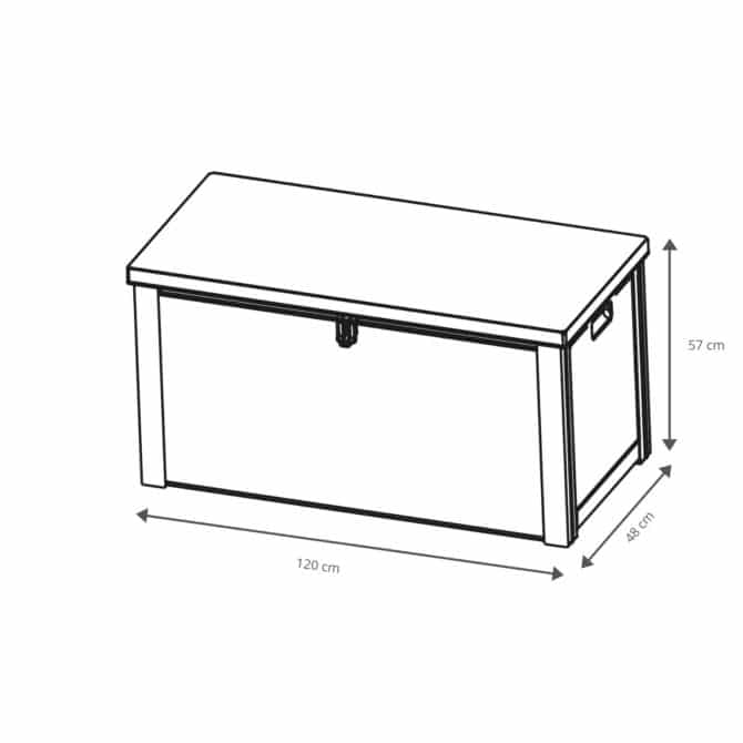 Arcón Banco de Resina Gardiun Rattan 300 L 120x48x57 cm - Imagen 4