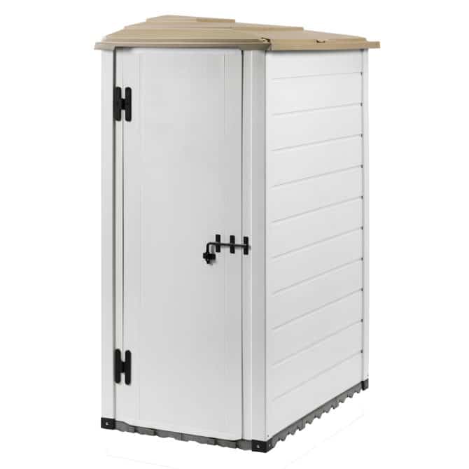 Caseta de Resina Gardiun Tuscany Evo Pagoda 100 Puerta Reversible 132x88x195 cm - Imagen 2