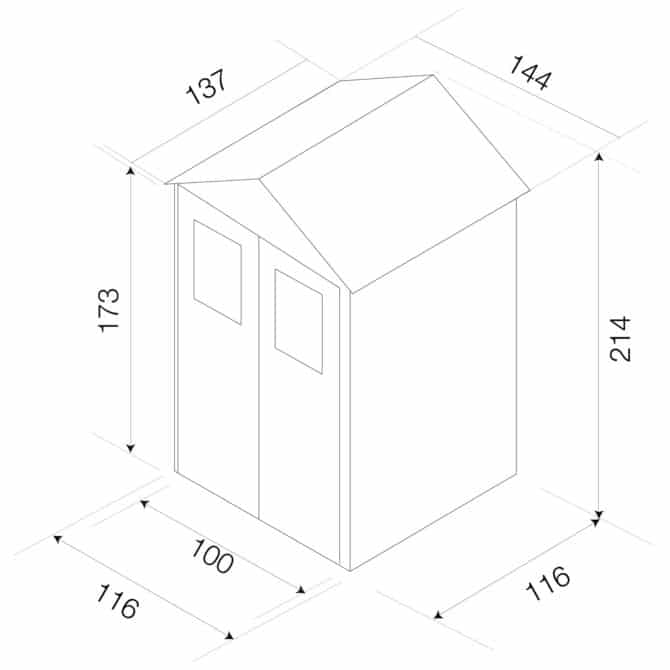 Caseta de Resina Gardiun Tuscany Evo 120 2 Puertas 2 m² - 137x144x214 cm - Imagen 4