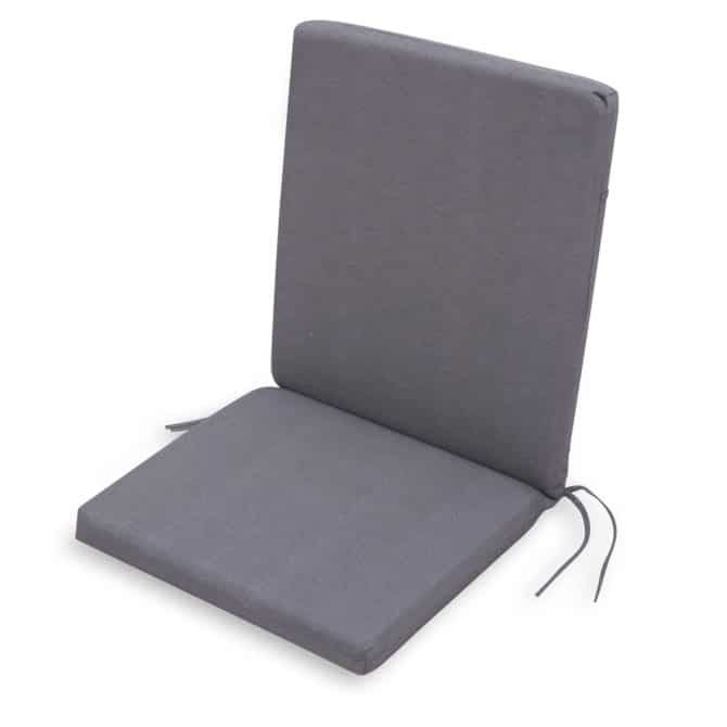 Cojin Para Silla Con Respaldo Chillvert Gandía 90x45x4,5 cm Gris Desenfundable