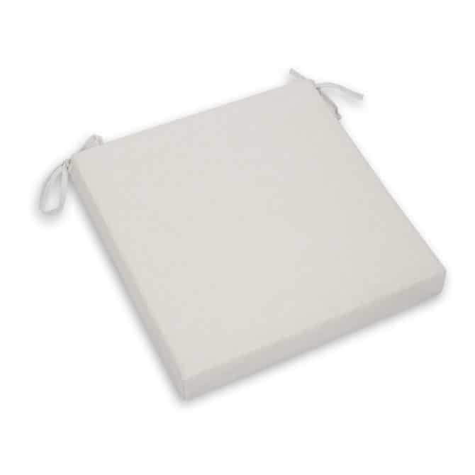 Cojín Para Silla Chillvert Javea Cuadrado 38x38x3 cm Blanco Crudo Desenfundable