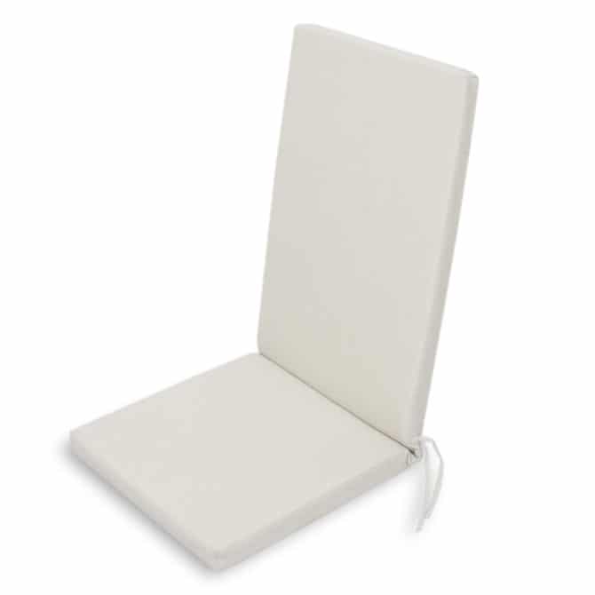 Cojin Para Silla Con Respaldo Chillvert Javea 115x45x5 cm Blanco Crudo Desenfundable