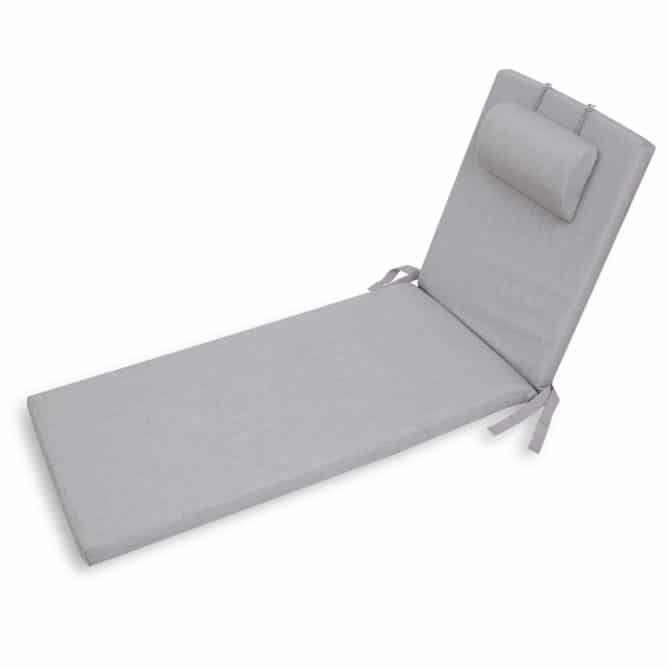 Cojin Para Tumbona Chillvert Pacific 190x60x6 cm Gris Claro Desenfundable