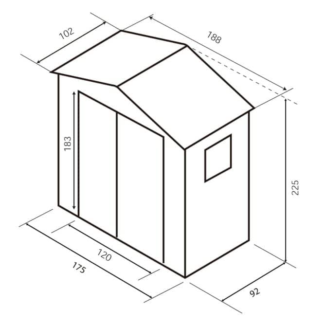 Caseta de Resina Gardiun Rosetta Crudo/Marrón 1,92 m² Ext. 102x188x225 cm - Imagen 4