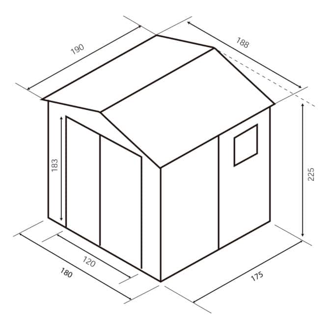 Caseta de Resina Gardiun Isabella Crudo/Marrón 3,57 m² Ext. 188x190x225 cm - Imagen 4