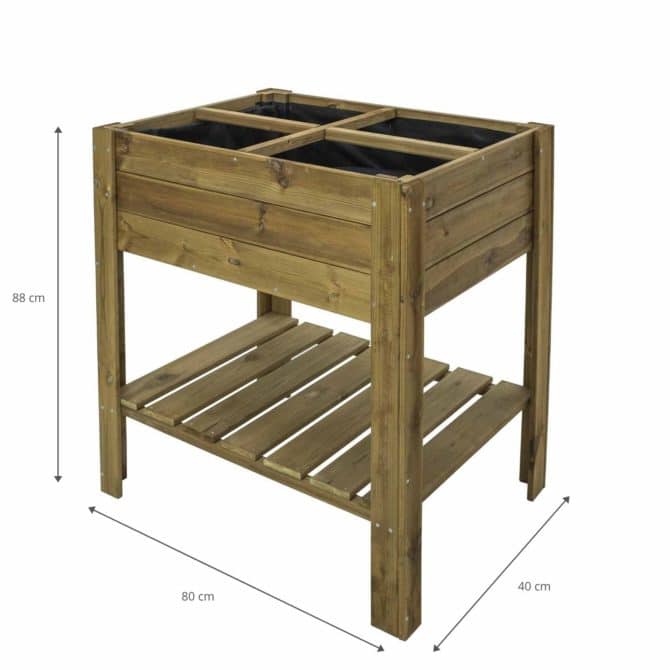 Huerto Urbano Gardiun 75 L 80x40x88 cm Madera tratada y Tela Geotextil - Imagen 4