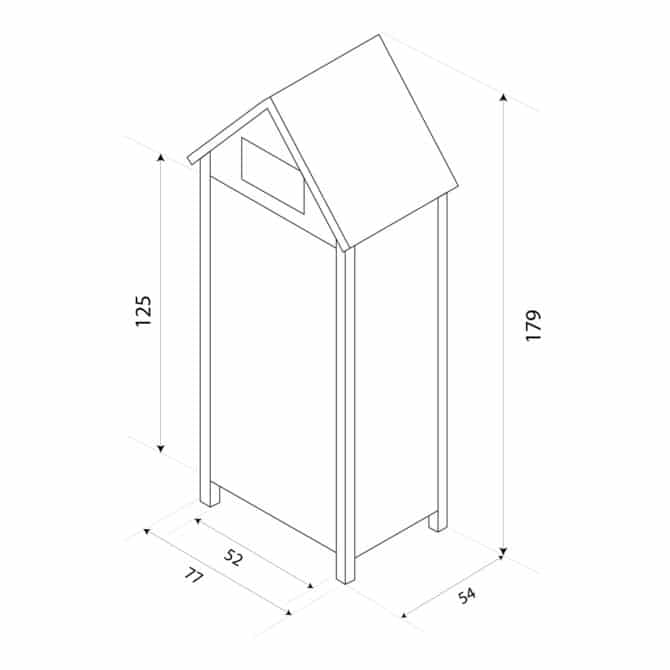 Gardiun Kylie Gray 54 x 77 x 179 cm Armário de jardim multiusos em madeira com porta articulada | revestimento de asfalto - Image 4