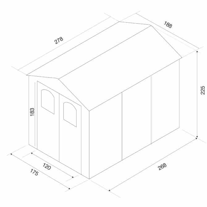 Caseta de Resina Gardiun Alessia B 5,23 m² 278x188x225 cm con Suelo y Ventanas Beige - Imagen 4