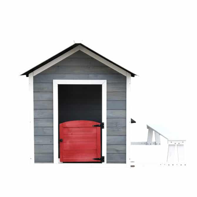 Casita Infantil de Madera Outdoor Toys Chloe 1,2 m² de 116x138x132 cm con Banco Exterior - Imagen 2