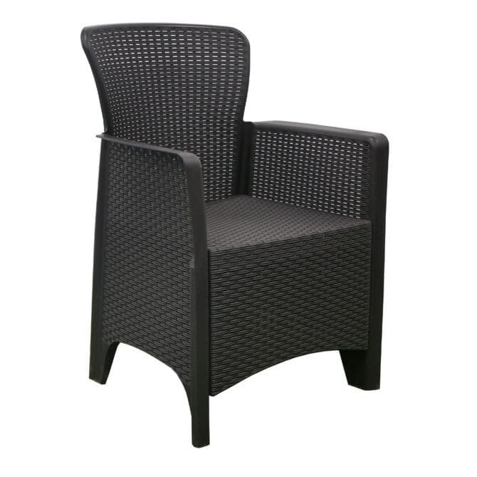 Conjunto de Jardín Chillvert Alba Resina 2 Sillones + 1 Mesa Gris Antracita - Imagen 6