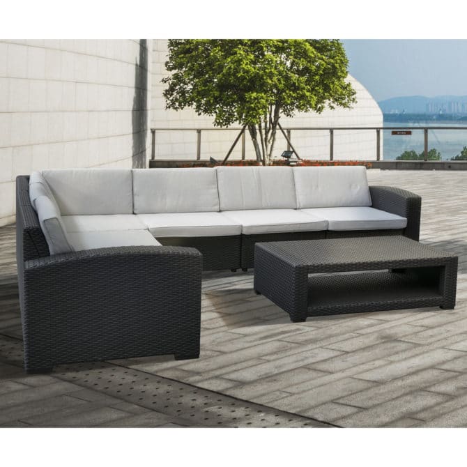 Conjunto de Jardín Chillvert Elva Resina 2 Sofás rinconera+ 1 Mesa Gris Antracita - Imagen 2