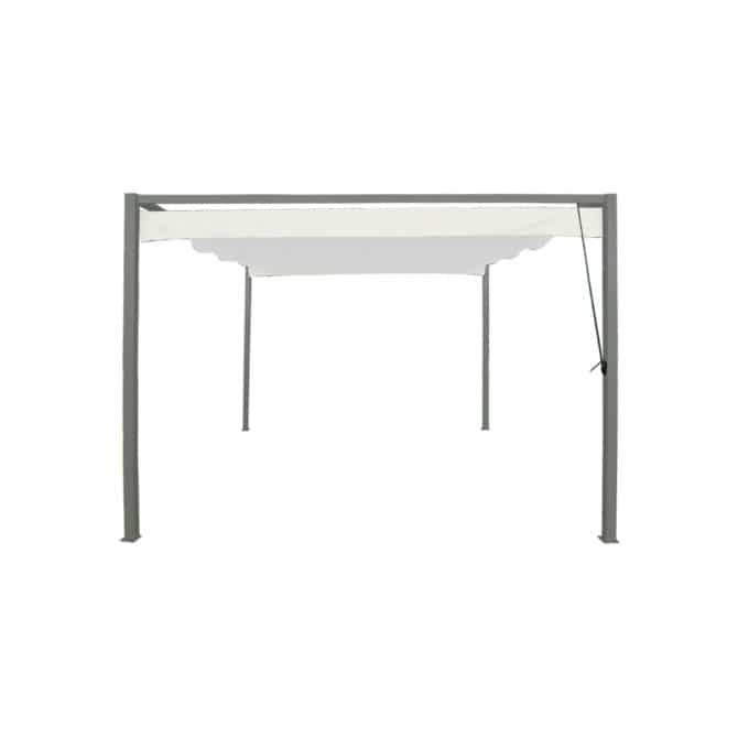 PERGOLA DE JARDIM EXTERIOR AÇO DE CRIPLOVER 292X294X225 cm com toldo retrátil