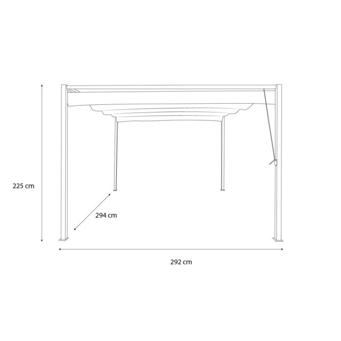 PERGOLA DE JARDIM EXTERIOR AÇO DE CRIPLOVER 292X294X225 cm com toldo retrátil - Image 4