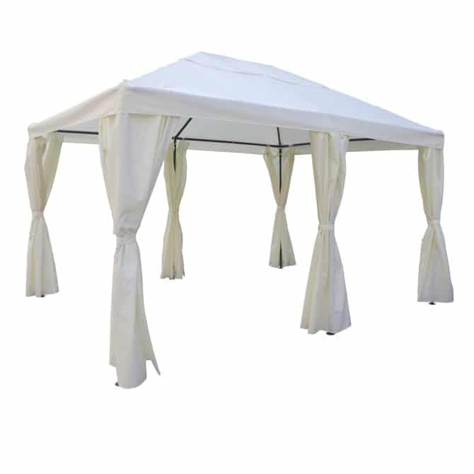 Cenador de jardim externo em chift de aço Rodas 394x296x199/278 cm com toldo