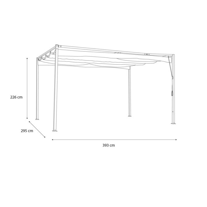 Pérgola de jardim externo em chillvert aço haste 393x295x225 cm com toldo retrátil - Image 4