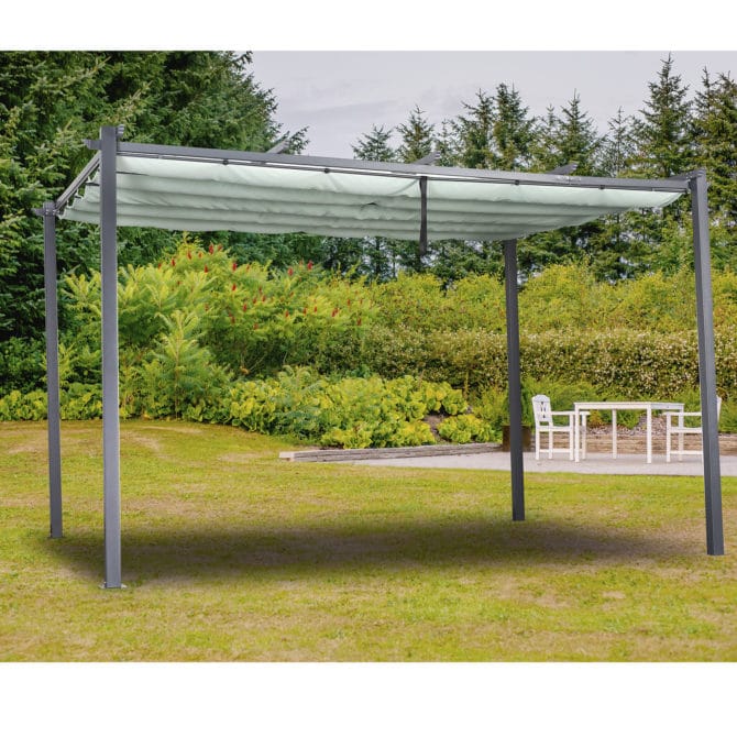 Pérgola de jardim exterior em chillvert aço hydra 394x293x241 cm com toldo retrátil - Image 2