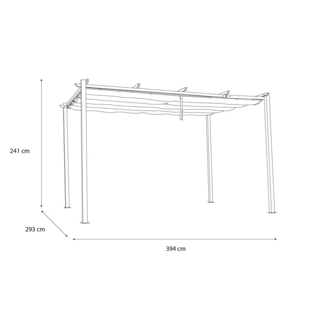 Pérgola de jardim exterior em chillvert aço hydra 394x293x241 cm com toldo retrátil - Image 4