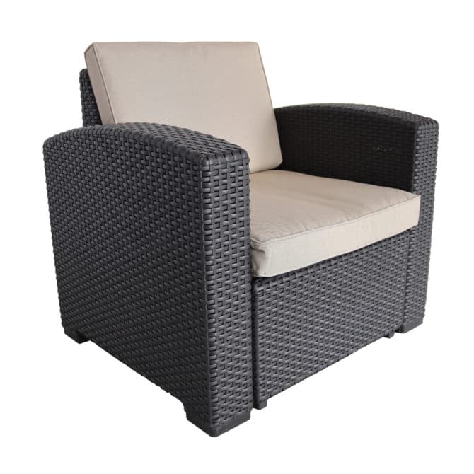 Conjunto de Jardín Chillvert Treviso Resina 1 Sofá+ 2 Sillones + 1 Mesa Gris Antracita - Imagen 7